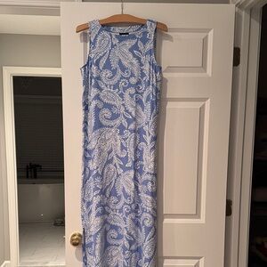 J. Jill Blue and White Paisley Maxi Dress